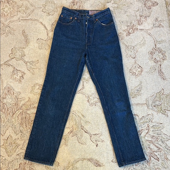 Levi's 501 Jeans Vintage Dark Wash 80s Button Fly Size 26 x 30 - Picture 5 of 10